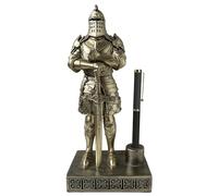 HDMbigmi King's Guard Knight Pen Stand Statue Office Pen Stand Desk Organizer for Men Top Collection as Gift 9.45 Inches (Bronze)