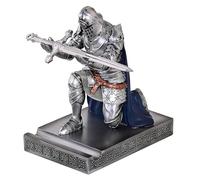 HDMbigmi King's Guard Leader Cloak Warrior Knight Pen Holder Mobile Phone Stand, Ornament Knight Statue, Pen Stand Paperweight for Office and Home (SilverBlue)