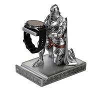 HDMbigmi King's Guard Watch Display Stand Eyeglass Jewelry Bracelet Necklace Holder Trays Towers Resin Pen Holder Warrior Knight Mobile Phone Stand for Office & Home (Silver)