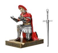 HDMbigmi - Warrior Knight Centurion Pen Holder, Mobile Phone Stand, Desk Organizers and Accessories as a Gift for Office and Home (Silver)