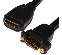 HDMI 1.4 Panel Mount Socket Stub High Speed With Ethernet GOLD 1m
