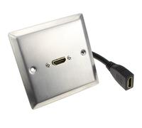 HDMI 2.0 4K Single Wall Plate Faceplate Socket For HDMI Cables STEEL UHD TV