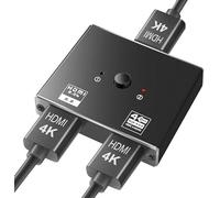 HDMI 2.0 Switch Splitter 2 in 1 Out & 1 in 2 Out - 4K60Hz High Resolution, Aluminum Alloy with Good Heat Dissipation, No External Power, for TV/PS5/Xbox/Laptop/Projector Stable Signal Transmission