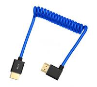 HDMI 2.1 Braided Coiled Cable, 8K 60Hz, Straight to Right Angle 48Gbps