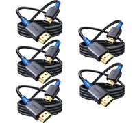 HDMI 2.1 Cable 13FT 5-Pack,8K HDMI Shielded in Wall Cord CL3 Rated 3D HDR | Braided 48Gbps HDMI Computer TV Cable 8K@60Hz & 4K@240Hz/165/144Hz,HDCP 2.2&2.3,HDR, DTS:X for PS4/PS5,PC,Monitor,TV,Soundbar