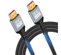 HDMI 2.1 Cable 3Meter 10K 8K,48Gbps Ultra High Speed HDMI Cable 10K 8K@60Hz 4K@120Hz 7680P,HDMI 2.1 supports HDR10 eARC 3D HDCP 2.2&2.3,Compatible with PS5/4 X-Box HDTV Blu-ray Player/Monitor/Laptop