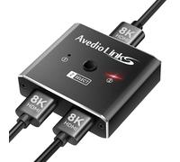 HDMI 2.1 Switch, 8K HDMI Splitter Switcher Bi-Direction 2 In 1 Out or 1 In 2 Out, support Ultra HD 8K@60Hz, 4K@120Hz, High Speed 48Gbps, HDCP2.3, HDR10 for TV/PS5/Xbox/Monitors