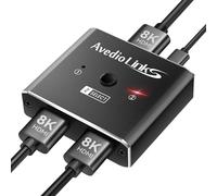 HDMI 2.1 Switch, 8K HDMI Splitter Switcher Bi-Direction 2 In 1 Out or 1 In 2 Out, support Ultra HD 8K@60Hz, 4K@120Hz, High Speed 48Gbps, HDCP2.3, HDR10 for TV/PS5/Xbox/Monitors（Light Black）