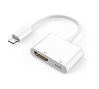 HDMI Adapter for iPhone and iPad to TV, HDMI Cable Adapter Sync Audio Digital AV & Screen Video Converter with Lightning Charging Port Compatible with iPhone, iPad, iPod on HDTV/Monitor/Projector