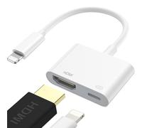 HDMI Adapter for iPhone [MFi Certified] 1080P Digital AV Screen Converter for iPhone/iPad, Plug & Play, Video & Audio Sync Compatible with TV/HDTV/Monitor/Projector, No Power Supply Required