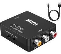 HDMI Adapter, RCA AV to HDMI Converter, AV to HDMI Converter, Full HD 1080P Mini RCA Composite CVBS A,V to HDMI Video Audio Converters Adapter for PC, Laptop, VCR, Camera, DVD