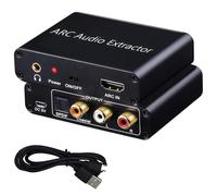 HDMI ARC Audio Extractor, 3.5 mm Audio Adapter, Supports 192KHz Sampling Rate, Compatible with ARC TVs, HDMI ARC to Optical, Coaxial and 3.5 mm Outputs, Aluminum Alloy Design