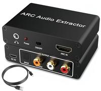 HDMI ARC Audio Extractor Converter, 192KHz ARC Audio Extractor Output Optical SPDIF/Coaxial/RCA and 3.5mm jack Stereo Adapter for HDTV Link to Soundbar, Home Amplifier, Speaker ect