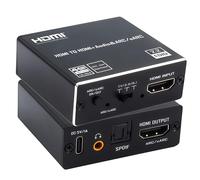 HDMI ARC Audio Extractor Converter 4K & eARC Converter Support HDMI to Optical SPDIF + 3.5mm AUX Jack Stereo Audio Adapter Splitter with HDCP2.2 Digital PCM DTS 5.1CH Stereo for Laptop Consoles