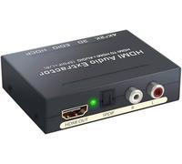 HDMI Audio Extractor 4K HDMI Audio Converter Sound Splitter Digital Toslink/SPDIF + Analog Optical 3.5mm Aux Stereo Lossless Sound On Soundbar Speake