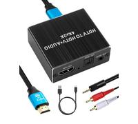 HDMI Audio Extractor 4K x 2K@30Hz HDMI to Optical SPDIF Toslink + 3.5mm AUX Stereo Splitter Lossless Sound Support DTS-HD/Dolby AC3, for HDTV/Projector/PS4/Xbox