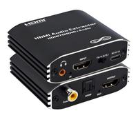 HDMI Audio Extractor Splitter, 4K HDMI to Optical S/PDIF Coaxial 3.5mm Aux Audio Adapter Supports Dolby Digital DTS 5.1 PCM Stereo for Laptop, Consoles, Speakers, Amplifier, Not Support ARC eARC