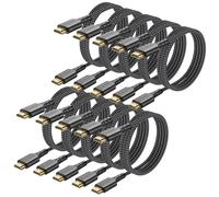 HDMI Cable 10-Pack 6FT, 8K HDMI 2.1 Cord Multi Pack 48Gbps Ultra High Speed Cable, Supports 8K@60Hz & 4K@240Hz/165/144Hz, HDR, eARC, VRR, Compatible with PS4/PS5, Xbox Series X, Switch, PC, Monitor