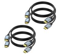 HDMI Cable 4-Pack,Mixed Size HDMI Cable 3FT 2-Pack & 6FT 2-Pack Bundle,High Speed 4K CL3 Rated HDMI 2.0 Cord Bulk Support 4K@60Hz,2K@144Hz,Ethernet,ARC, 3D, HDR,HDCP 2.2,PS4/PS5 for All HDMI Devices