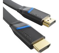 HDMI cable flat - 1m - 4K@60Hz (flat cable for laying - extra copper for up to 18Gbit/s according to HDMI 2.0 standard, High Speed with Ethernet, Blu-ray/PS5/Xbox/Switch, black) by CableDirect