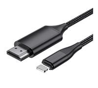 HDMI Cable for iPhone, HDMI Converter Cable 2.0m, iPhone/iPad/iPod to TV, HDMI Connection Cable, iOS 11, 12, 13, 14, YouTube TV Output, High Definition HD1080P black