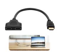 HDMI Cable Splitter 1 In 2 Out, HDMI Male to Dual HDMI Female Adapter for HD TV LED LCD and Projectors, Supports Two TVs at The Same Time Mirroring 1080p HD Video and Audio Transmission 30cm Length