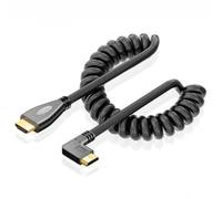 HDMI Coiled Cable - 6.6FT Coiled HDMI Cord Ultra HD 4K 60HZ 1080P 3D Male to Male for HDTV, Projector, Computer, Roku, Xbox, PS4/5 - Durable & Flexible Short HDMI Connector (Right)