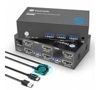 Hdmi KVM Switch 2 Monitors 2 Computers, 3 USB 3.0 Ports,4k@60Hz Kvm Switches Sharing of Dual Monitors Keyboard Mouse Hard Drive and Printer Between 2 Computers,with EDID,2 USB Cables and 1 Controller
