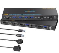 HDMI KVM Switch 2 Monitors 2 Computers 4K@144Hz 8K@60Hz,with 4 usb 3.0 port