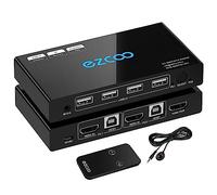 HDMI KVM Switch 2 Port 4K@30Hz KVM Switch for 2 Computers Share Keyboard Mouse and One Monitor 2 HDMI KVM Cables