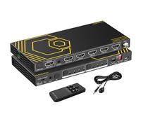 HDMI Matrix 4 in 2 Out 4K 60Hz 4:4:4 ARC HDR D-olby Vision Atmos SPDIF 5.1CH Breakout 3.5mm Stereo HDCP2.2- PC Console 16 EDID HDMI Scaler 4K 1080P Sync, HDCP2.2 HDMI2.0 Matrix 4x2 IR Remote