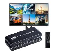 HDMI Multiviewer Switch 6x1, Multi-Viewer Switcher 6 in 1 Out 4K 1080P Full HD, Display the Screens of 6 HDMI Input Devices on a Single Output Screen