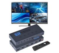 HDMI Multiviewer Switch with PIP, HDMI Quad Multi-Viewer 4 in 1 Out switcher with IR Remote, Support 4K@30Hz 1080P@60Hz and 19 Display Modes for Security Camera, Gaming Consoles