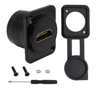 HDMI Panel Mount Female Socket Adapter Couple HDMI 2.0 Through Connector | 4K Female to Female HDMI Bulkhead Feedthrough Jack Connector with Waterproof/Dust Cap for PC HDTV Monitor Projector