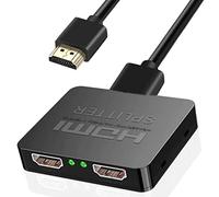 HDMI Splitter 1 In 2 Out,1 to 2 HDMI Splitter for Dual Monitor, 4K 3D Full HD Splitter 1x2 HDCP2.2 for Xbox, PS4/3, Blu-Ray Player, DVD, HDTV