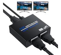 HDMI Splitter 1 in 2 Out 4K, 1x2 Powered HDMI Multi-Port Adapter for Dual Monitor, Support 4K UltraHD 3D HDR, Duplicate/Mirror Screens, Ideal for Xbox Ps5 Ps4 Ps3 Fire Stick Blu-Ray Player HDTV