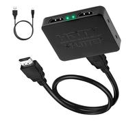 HDMI Splitter 1 in 2 Out 4K@30Hz 2-Way HDMI Adapter with 1M UK Power Cable 3D and HDCP Supported for PS3/PS4/PS5 Xbox Fire Stick PC Laptop HDTV Projector 1 Input 2 Outputs (Mirror Only, Not Extend)