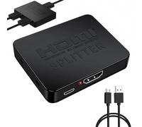 HDMI Splitter 1 in 2 Out, 4K 3D 1080P HDMI-Splitters for Dual Monitors Plug-and-Play Splitter 2 Port with Cable Set for Connects Two TVs at Once HD 3D LED LCD TV