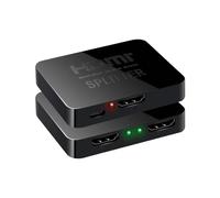 HDMI Splitter 1 in 2 Out - Dual Monitors 4K Adapter TV Screen Mirror Duplicate Support 4K@30Hz 1080P@60Hz 3D with USB Power Cable for Home Office Gaming Presentations