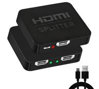 HDMI Splitter 1 In 2 Out for Dual Monitors Support 4K 3D 1080P@50/60Hz HDMI Splitter for Dual Monitors Aluminum 2 Port Switch Duplicate Display for Laptop TV PC PS5 Xbox DVD Blu-Ray-Player
