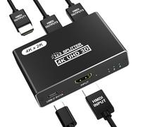 HDMI Splitter 1 in 3 Out, 4K HDMI Distributor for Triple Monitors, HDMI Splitter Copy 1 Source to 3 Displays at The Same Time for TV/Monitor/Projector/PS5/Laptop/STB (Power Cable Must Be Connected)