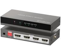 HDMI Splitter 1 in 4 Out, 4K@30Hz 1x4 HDMI Distributor Amplifier, Full Ultra HD 3D Audio Video Splitter Simultaneous Output for PS4 PC DVD Player HDTV Roku Blu-Ray