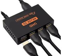 HDMI Splitter 1 in 4 Out Full Ultra HD 4K 3D HDMI Splitter 1X4 Way Box Hub 1080P Distributor Cable for PS3/4 Fire Stick Xbox HDTV DVD Player Monitor Projectors