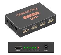 HDMI Splitter 1x4, Sorthol 1 in 4 Out HDMI Splitter Audio Video Distributor 3D & 4K x 2K Box for HDTV, STB, PS3, PS4 Pro Blu-Ray DVD Player, Projector Etc