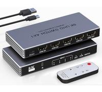 HDMI Splitter 4 in 1 Out - New Upgrade 4K@240Hz 8K@60Hz HDMI Switch with Remote Support 3D/HDR/HDCP2.3, Compatible with Nintendo Switch PS5/4/3 Xbox Roku Apple TV Fire Stick 8k HDMI2.1 Splitter