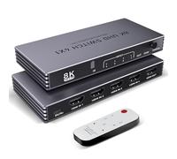 HDMI Splitter 4K 240Hz HDMI Switcher 4 in 1 Out - 8K60Hz 4K240Hz Hdmi Switch with Remote HDR10+ HDMI2.1 3D CEC HDR HDCP2.3, Add Extra hdmi Ports for TV PS5/4/3 Xbox DVD Player Nintendo PC Fire Stick