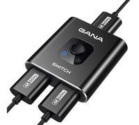 HDMI Splitter 4k@60hz, GANA Ultra-thin Bidirectional HDMI Splitter 1 in 2 Out, Manual HDMI Switch Supports HD Compatible with Xbox PS5/4/3 Blu-Ray Player Fire Stick, Black