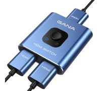 HDMI Splitter 4k@60hz, GANA Ultra-thin Bidirectional Splitter 1 in 2 Out, Manual HDMI Switch Supports HD Compatible with Xbox PS5/4/3 Blu-Ray Player Fire Stick, Blue(CABLE NOT INCLUDE)