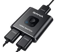 HDMI Splitter 4k@60hz, GANA Ultra-thin Bidirectional Splitter 2 in 1 Out, Manual HDMI Switch Supports HD Compatible with Xbox PS5/4/3 Blu-Ray Player Fire Stick, Black