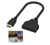 HDMI Splitter Adapter, 1080P HDMI Stecker auf Dual HDMI Buchse 1 auf 2 Wege Verteiler 30CM Doppelstecker Anschluss Gleichzeitige Nutzung von 2 Monitoren Oder TV für HDTV LED LCD Monitor Projektoren